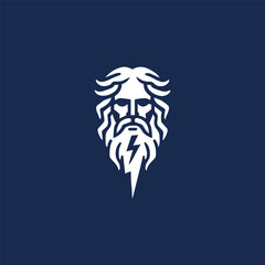 Lightning zeus god logo