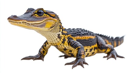 Naklejka premium Close-Up Portrait of a Baby Alligator