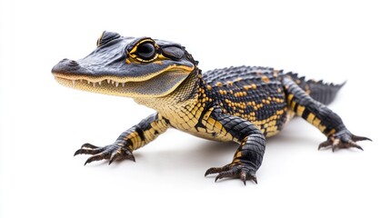 Fototapeta premium Baby Alligator on White Background