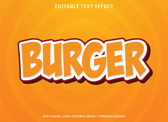 burger text effect editable template playful color style use for business logo and brand