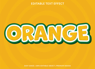 orange text effect editable template playful color style use for business logo and brand