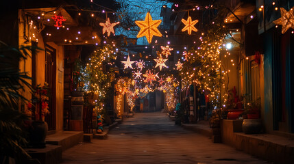Fototapeta premium indian street in the christmas eve