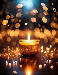 Generated image Illuminating candle light celebratory occasion digital art soft bokeh background