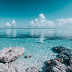 blue sky and clear sea