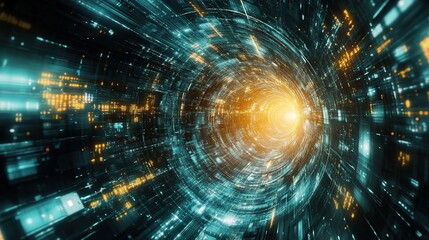 Fototapeta premium Futuristic High-Tech Abstract Background with Dynamic Light Effects