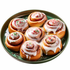 Delicious Homemade Christmas Cinnamon Rolls with Cream Cheese Frosting and Sprinkles
