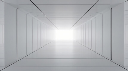 Realistic empty white room in perspective