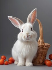 Obraz premium rabbit with a basket