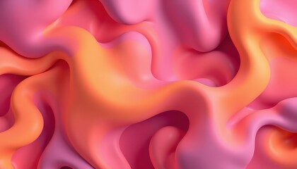 Obraz premium Abstract Pink And Orange Swirling Fluid Forms