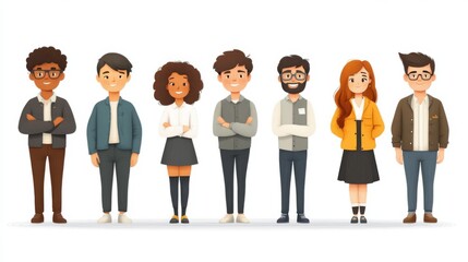 Obraz premium Diverse Office Staff Vector Illustration for Flat Design Concepts