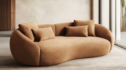 Modern Curved Sectional Sofa