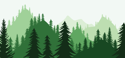 Obraz premium Blank Mountains And Forest Scene