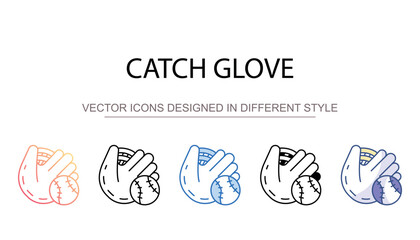 Catch Glove icon design with white background stock illustration