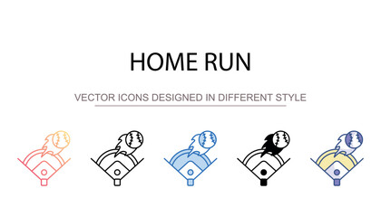 Home run icon design with white background stock illustration