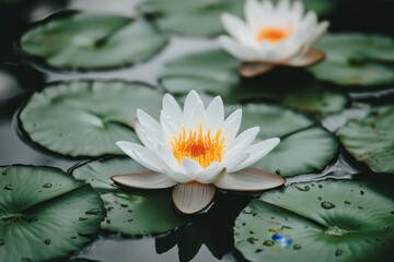 water lily Isolated on a white background