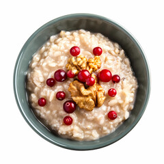Creamy Rice Porridge with Cranberries and Walnuts   Healthy Breakfast Bowl