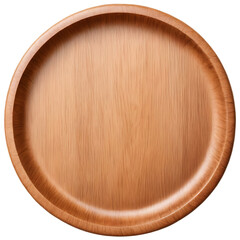  Wooden Plate Isolated on Transparent Background