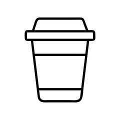 coffee cup icon, food vector icon, beverage vector illustration - black outline icon of coffee cup symbolizing food, beverage, and tasty food in simple design.