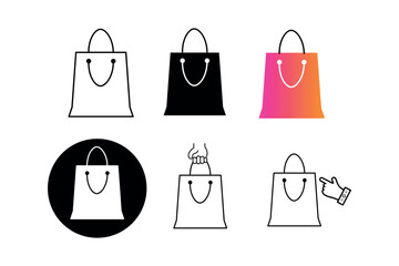 Unique Shapes Shopping Bags Market Icon Illustration for Innovative Brand Strategies, shopping, bags, market, purchase, consumer, store, sale, product, retail, ecommerce, cart, silhouette, carry