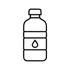 water bottle icon, food vector icon, beverage vector illustration - black outline icon of water bottle symbolizing food, beverage, and tasty food in simple design.