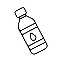 water bottle icon, food vector icon, beverage vector illustration - black outline icon of water bottle symbolizing food, beverage, and tasty food in simple design.