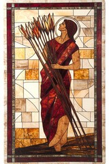 Obraz premium Ten of Wands Tarot Card Art Deco Design