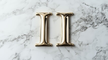 Golden Roman Numerals II on Marble 