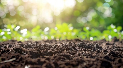 Close-up of a Tillers with blurred freshly tilled garden background, copy space, cinematic 