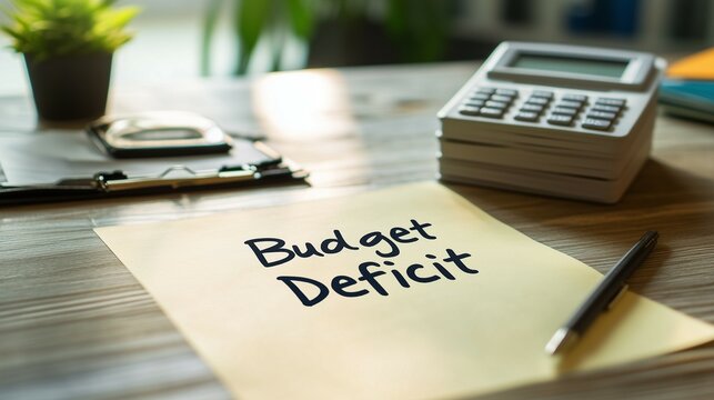 Budget deficit financial crisis in corporate business office 