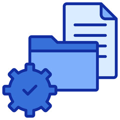 File Management Blue Color Icon