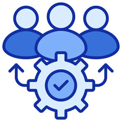 Team Management Blue Color Icon
