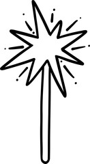 Hand Firework Stick Doodle Hand Drawn