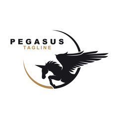 pegasus logo icon design. logo is suitable for agents travel, freight forwarding, transportation, adventure and expedition