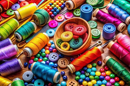 Colorful Sewing & Crafting Supplies - Bright & Bold Photos