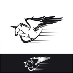 pegasus logo icon design. logo is suitable for agents travel, freight forwarding, transportation, adventure and expedition