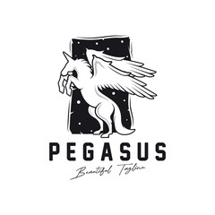 pegasus logo icon design. logo is suitable for agents travel, freight forwarding, transportation, adventure and expedition