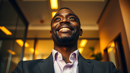 Confident Smiling Professional Man in a Modern Office
