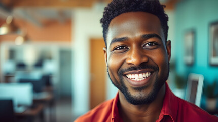 Fototapeta premium Confident Smiling Professional Man in a Modern Office