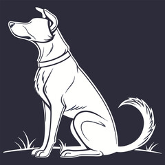 Elegant Silhouette of a Sitting Dog Vector Illustration Perfect for Pet Designs