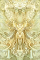 Ethereal Art Deco Lovers Tarot Card Illustration