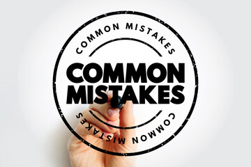 Common Mistakes text stamp, concept background
