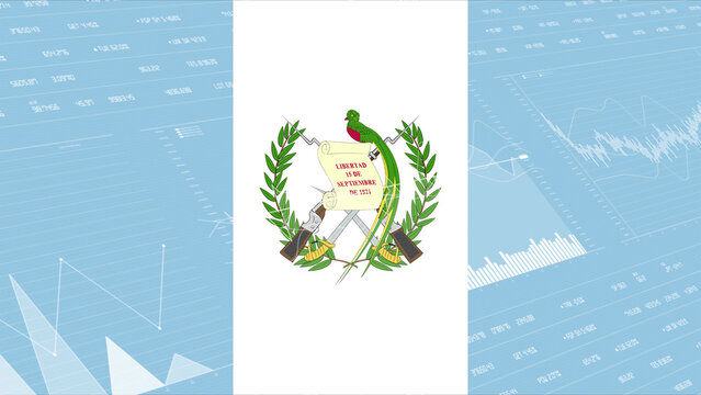 Guatemala flag - Waving flag on report analytics data statement