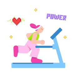 Young woman running on the treadmill 