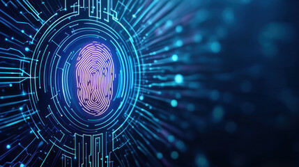 Digital fingerprint scanner showcasing biometric identity technology, emphasizing security and innovation