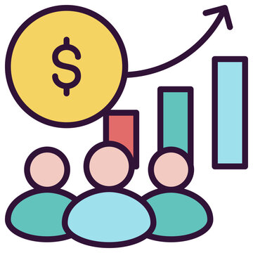 financial growth chart with people clip art preview