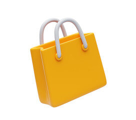 Yellow Shopping Bag icon 3d illustration © mamewmy
