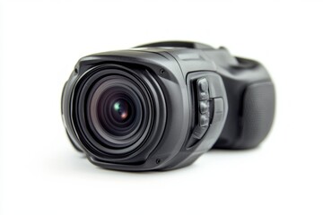 This image features a modern black camera. It highlights the intricate design and robust features. Perfect for photography enthusiasts and creators. Generative AI