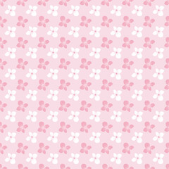 Cute kawaii seamless sweet pink floral pattern background
