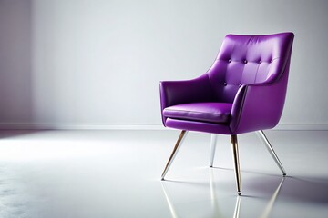 Obraz premium Purple Chair Isolated on White - High Quality AI Photo