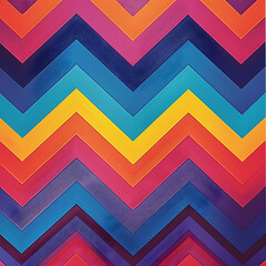 Obraz premium ZP Conceptual Zigzag Pattern - Colorful Symphony of Harmony, Contrast, and Depth